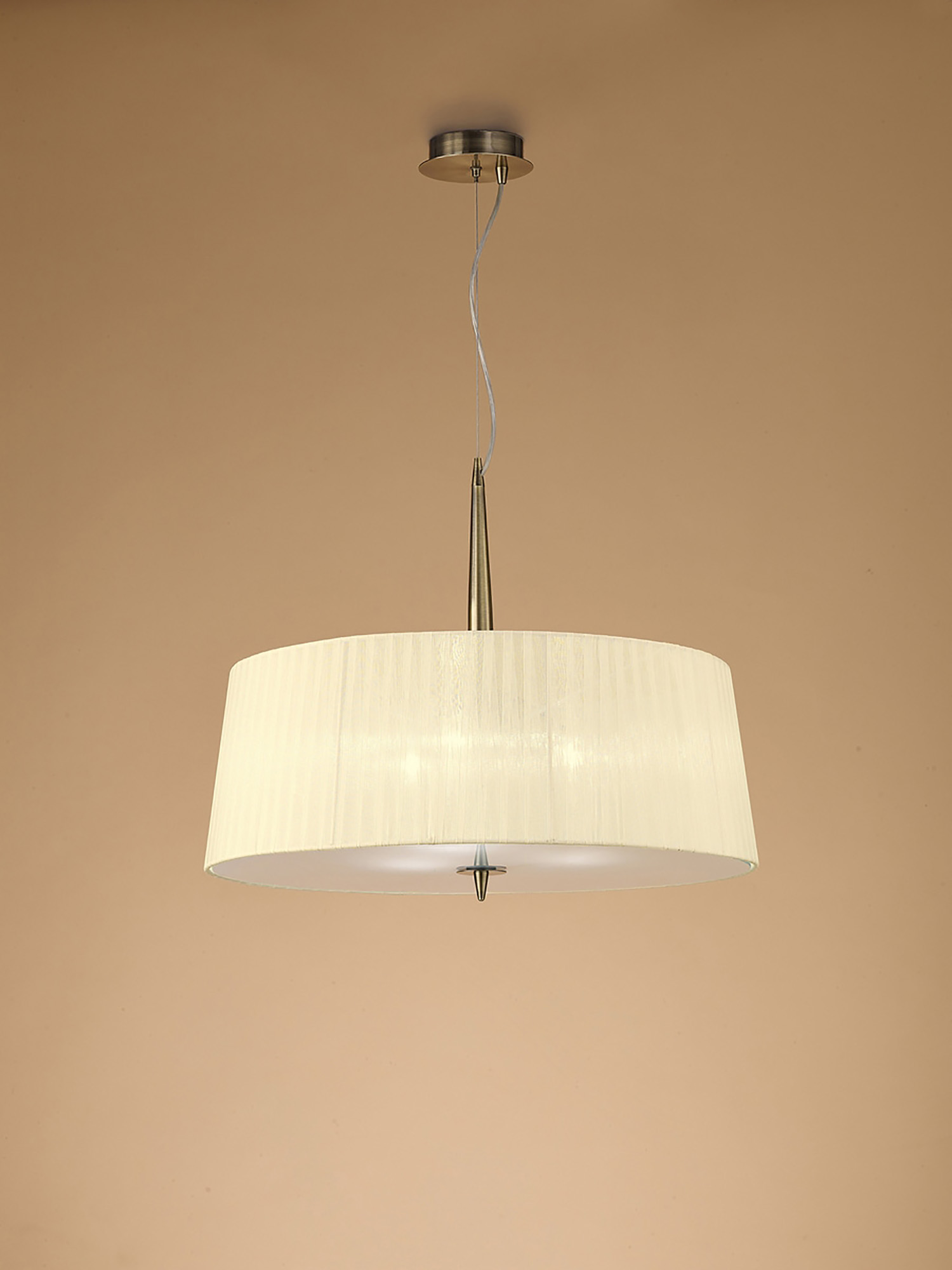 Loewe Antique Brass-Cream Ceiling Lights Mantra Single Pendant